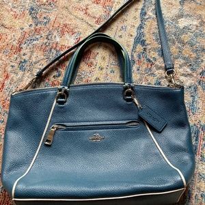 Coach leather crossbody shoulder bag blue